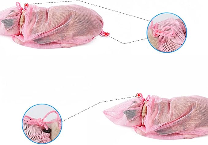 Xiaoyu Cat Grooming Bag, Adjustable Cat Restraint Bag for Bathing Nail Clipping Cleaning(Head Bag + Body Bag), Pink