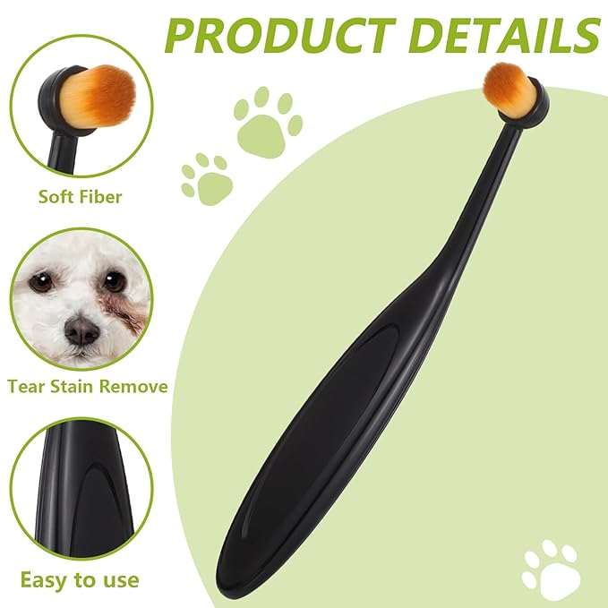 Dog Cat Eye Powder Brush, 4 Pack Tear Stain Remover Brushes Washable Fiber Dog Eye Grooming Soft Bristles Dog Eye Cleaning Brush Pets Grooming Comb for Small Pet Cat Dogs Removing Crust Mucus