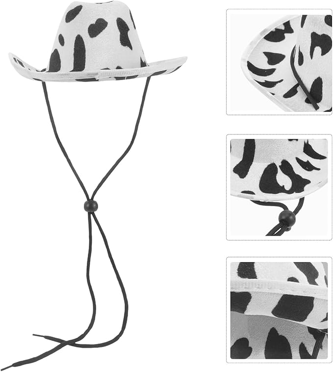 BESPORTBLE Pet Hat Cow-Print Adjustable Sun Hat with Soft Fabric for Dogs and Cats, Festival Costume Accessory for Puppy and Kitten Party Supplies