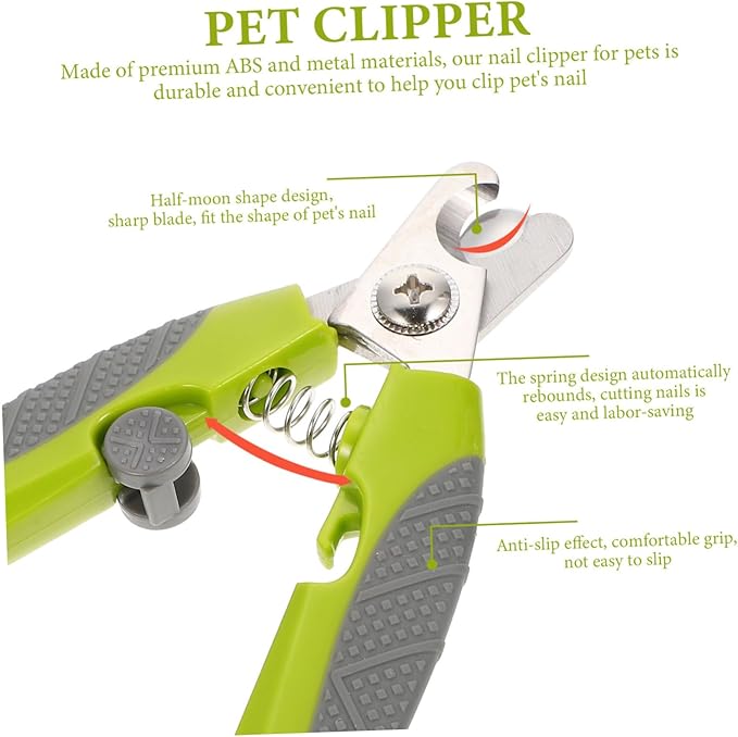 BESPORTBLE Ergonomic Pet Nail Clipper for Cats and Dogs High Sharpness Blades for Smooth Cuts Non- Handle for Comfort Suitable for All Breeds for Home Grooming