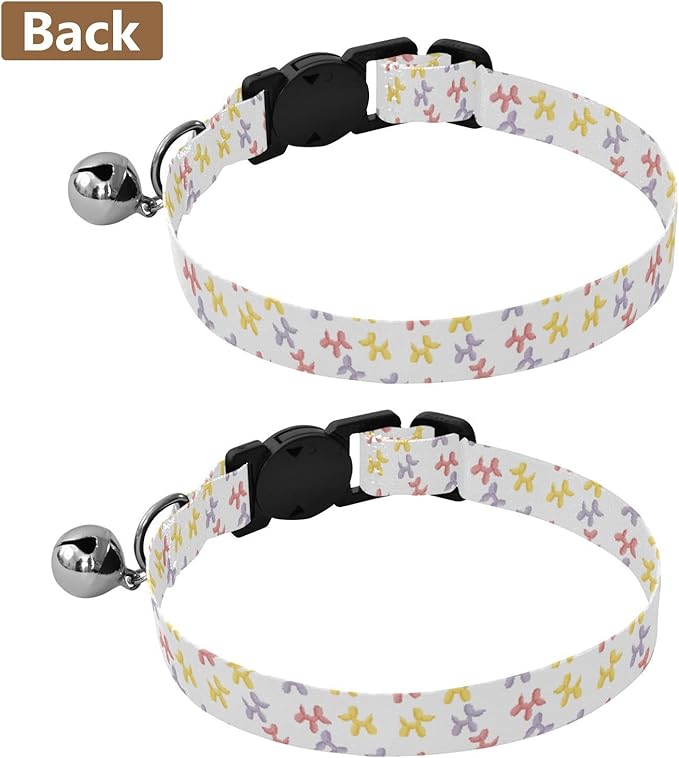 Dog Collar Balloons Dogs White Pattern Dog Collars Puppy Collar Cat Pet Collar with Adjustable Buckle for Dogs Cats Pets Supplies 2 Pack