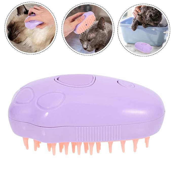 SUPVOX 2pcs Pet Dog Steam Brush Self-cleaning Electric Cat Bath Brush for Grooming Massaging Compact Design for Cats Dogs Versatile Tool