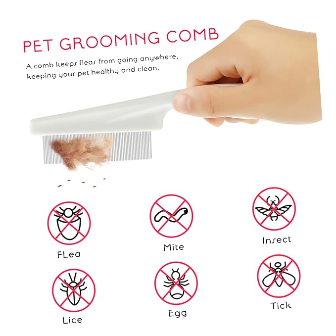 Hemoton 3pcs Stainless Pet Grooming Comb Kit Combs for Cats Dogs Dematting Tools Safe for Skin Easy to Clean