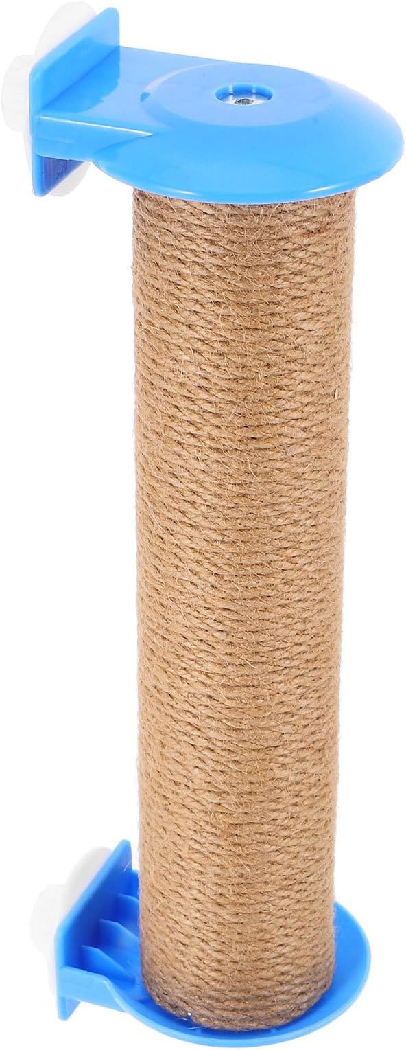 Happyyami Small Cat Scratching Post Replacement Pole with Jute Rope, 30cm Blue Sisal Scratcher Accessory for Indoor Cats and Kitten