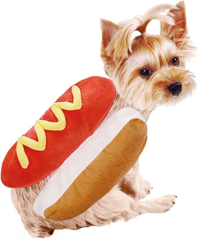 DOITOOL Hot Dog Pet Costume and Burger-Themed Dog Clothes M Size Decorative Cat Festival Outfit Christmas Pet Supplies