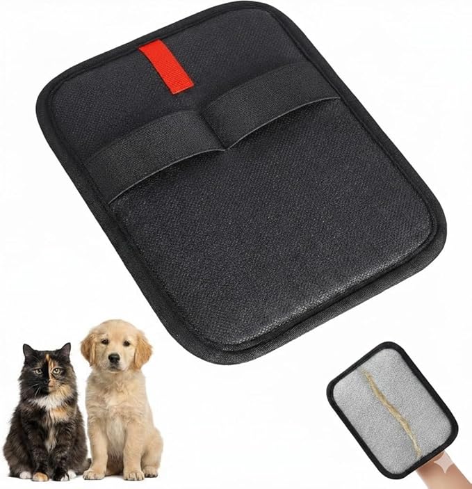 Newly Upgraded Pet Hair Removal Glove for Dogs & Cats, Reusable Electrostatic Pet Hair Glove, Pet Hair Remover Tool on Carpet, Clothing, Laundry, Couch, Car Seat, Black