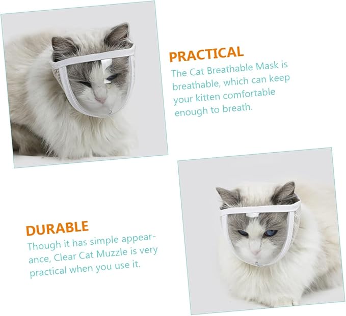 3pcs Muzzle Grooming Muzzle for Cats Breathable Pet Mouth Cover for Bathing Grooming and Circumference