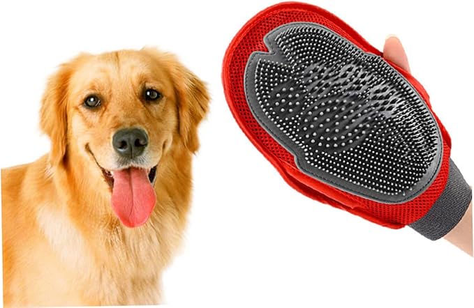 balacoo Pet Grooming Glove for Dogs Cats Multi-Functional Deshedding Brush Massage Tool Soft Rubber Easy to Clean Suitable for Bathing Grooming for Reducing Shedding Fur