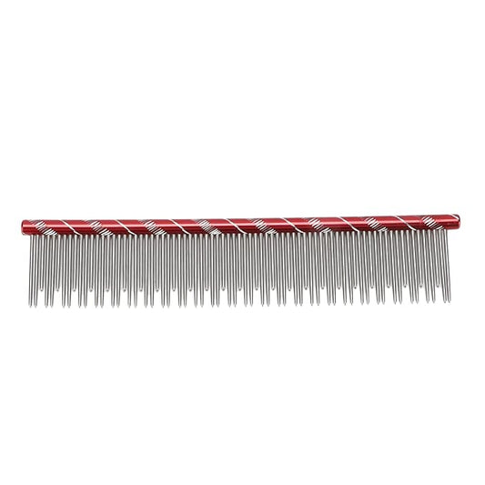 Dioche Stainless Steel Cat Comb for Gentle Grooming and Detangling – Pet Hair Removal Tool with Density Teeth for Breeds (Red)