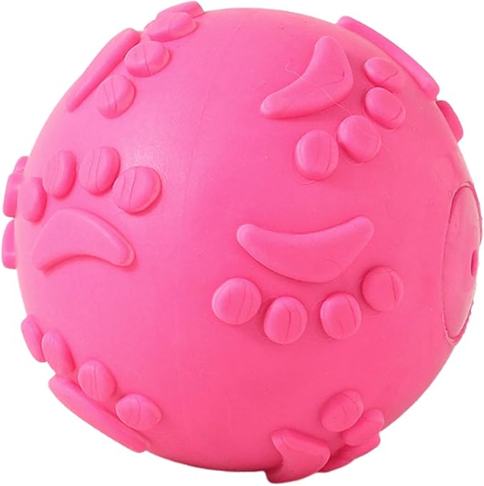 Squeaky Dog Toy, Pet Supplies, Squeaky Dog Ball, Chew Toy Ball for Pets, Rose Red