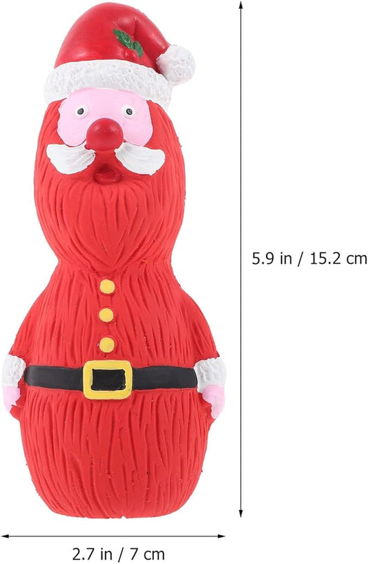 Uonlytech Christmas Latex Squeaky Dog Interactive Chewing Red Santa Snowman for Puppies and Dogs Holiday Play Pet Supplies