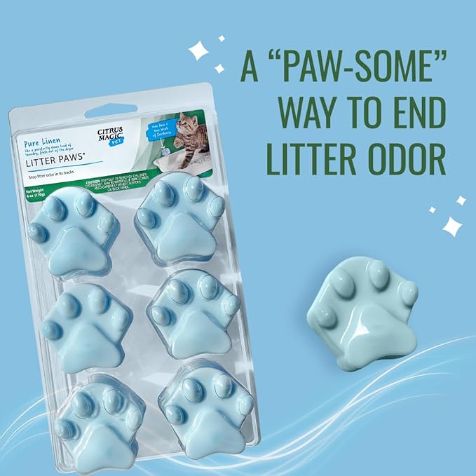 Citrus Magic Pet Odor Control "Paws" For Litter, Fresh Linen, 6-Count, 6 oz (Pack of 6)