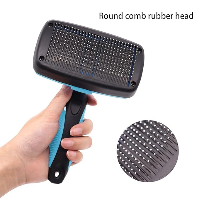 Self Cleaning Shedding Cat Brush - Skin Friendly Hair Removal And Grooming Tool Suitable For Cats And Dogs, Pet Hair Removal Tool Suitable For Shedding & Haired Pets(Sky blue,Large)
