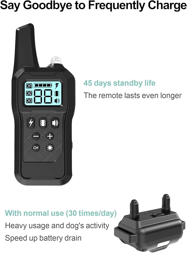 F-color Dog Shock Collar with Remote Control - 2600FT Dog Training Collar 3 Pack with Beep Vibration Shock and Light, Waterproof E Collar for Dogs Training for Large Medium Breeds