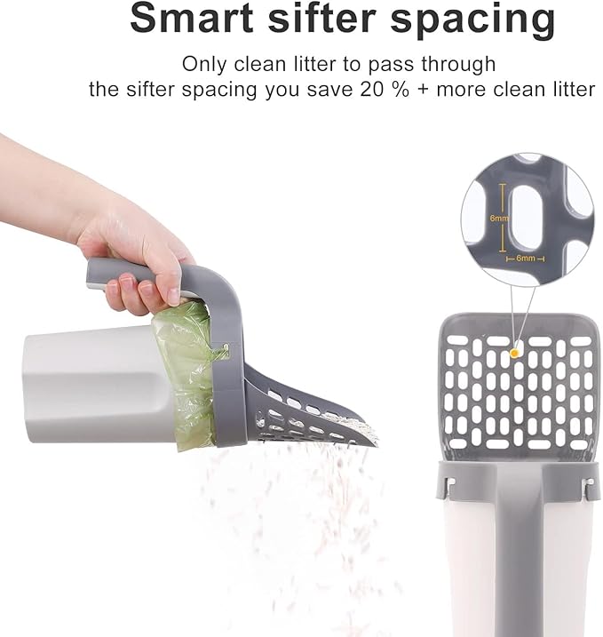 Cat Litter Shovel, Pet Poop Shovel Litter Scoop Cat Litter Sand Shovel with Storage Box Cat Litter Sifter Scooper System