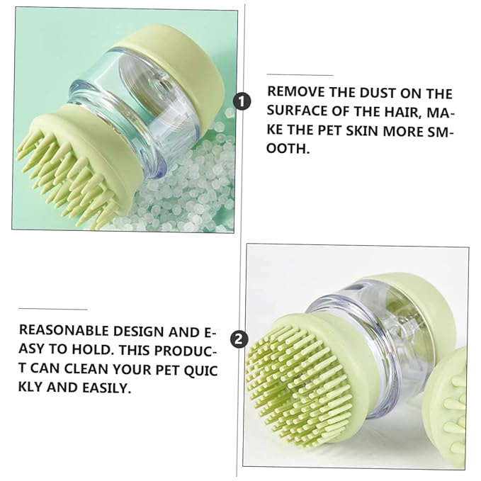 SUPVOX Pet Shower Brush Silicone Scrubber Bristles for Dogs Cats Massaging Bathing Tool for Easy Grooming Removes Loose Hair for Home Use