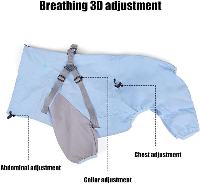 Raincoat Dogs Waterproof | Waterproof Poncho with Hood | Breathable Rain Jacket for Medium Dog - for Daily Walking Training Travel Shopping Camping Adventure