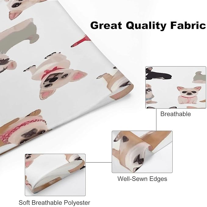 Dog Bandana Spring Pet Scarf Adjustable Triangle Cute Chihuahua Pug Pattern Printing Dog Bib Washable Polyester Puppy Bandana for Small Medium Large Dogs Cat Birthday Party Supplies