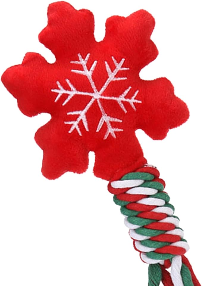 Dog Rope Toy Christmas Dog Toy Lightweight Pet Supplies for Aggressive ers Dog Toy for Playing Training Xmas Gifts, Snowflakes