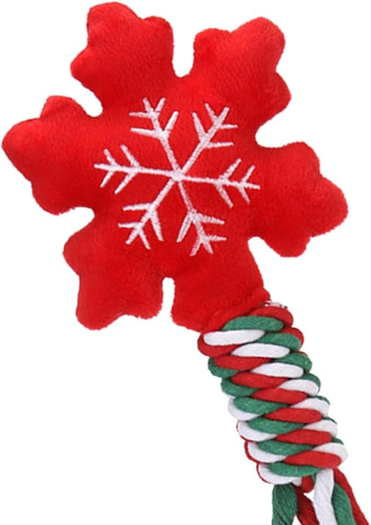 Dog Rope Toy Christmas Dog Toy Lightweight Pet Supplies for Aggressive ers Dog Toy for Playing Training Xmas Gifts, Snowflakes