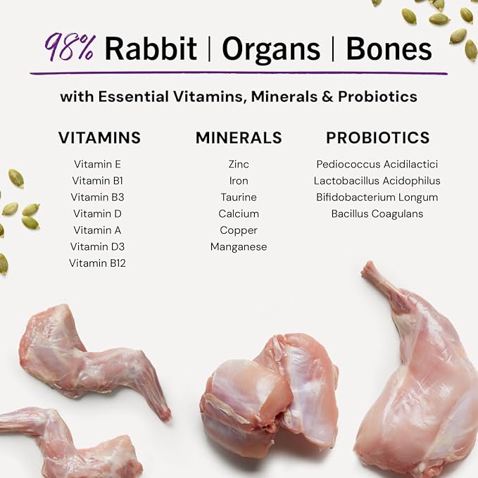 Stella & Chewy's Freeze-Dried Raw Cat Dinner Morsels - Premium Rabbit Recipe with 98% Responsibly-Sourced Meat & Organs - Natural Grain-Free Cat & Kitten Food - Made in USA - 18oz