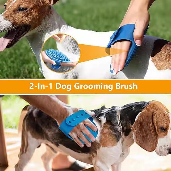 Multifunctional Silicone Pet Bath Brush – Cross-Design Cat and Dog Grooming Tool, Massage Brush for Cleaning and Shedding Control