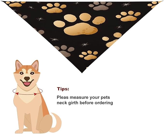 Dog Bandana Spring Pet Scarf Adjustable Triangle Dog Paw Print Printing Dog Bib Washable Polyester Puppy Bandana for Small Medium Large Dogs Cat Birthday Party Supplies