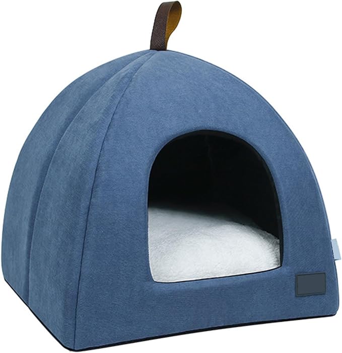 Zerone Pet Tent, Foldable Cat Bed Breathable Cat House Indoor Pet Tent Dog Bed with Mat (S)