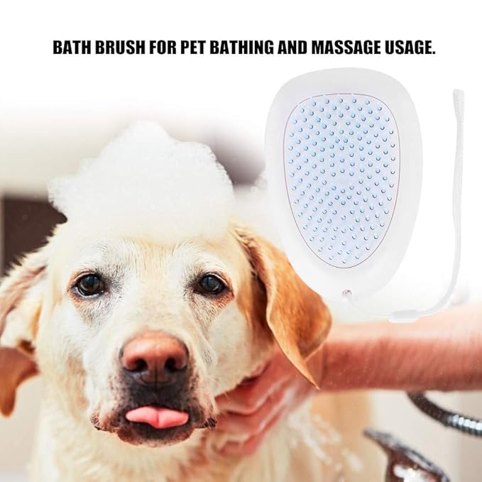 FLEXMAN Dog Bath Brush, 2 in 1 Multi Functional Plastic Self Grooming Cat Brush, Cat Self Groomer, Pet Shower Bathbrush Accessory
