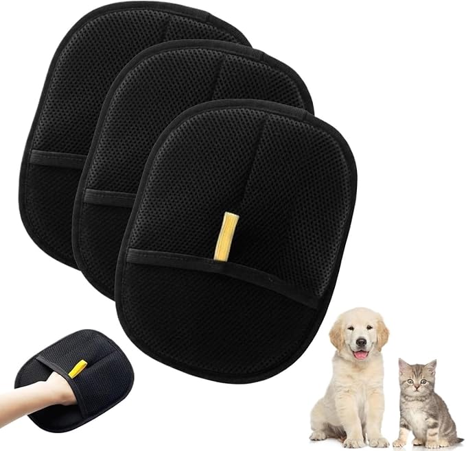 Pet Hair Remover Glove, Dual-Sided Pets Grooming Glove, Reusable Cat & Dog Hair Remover for Couch, Upgraded Animal Fur Removal Tool