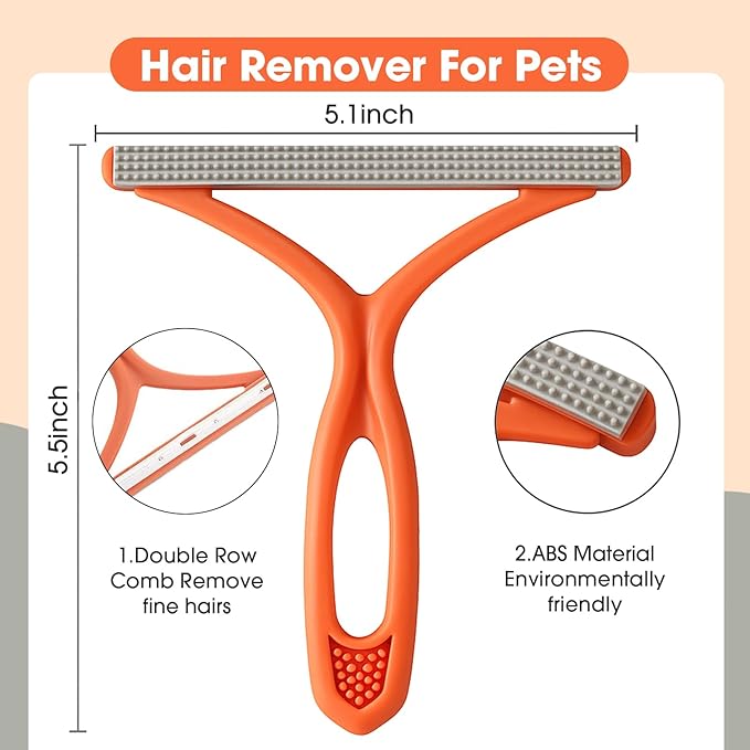Pet Hair Remover – Double-Sided Reusable Lint Brush for Easy Removal of Pet Hair, Fur & Debris from Furniture, Clothes, and Carpets