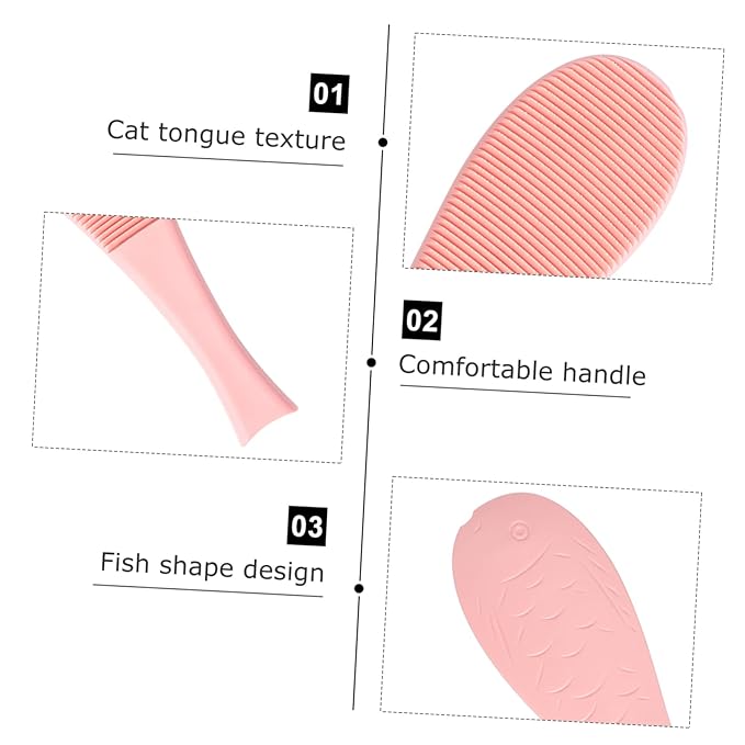 2Pcs Cat Grooming Comb Fish Shaped Cat Slicker Brush for Gentle Massage and Fur Removal Lightweight and Portable Brush for Home and Travel Use for Healthy Skin