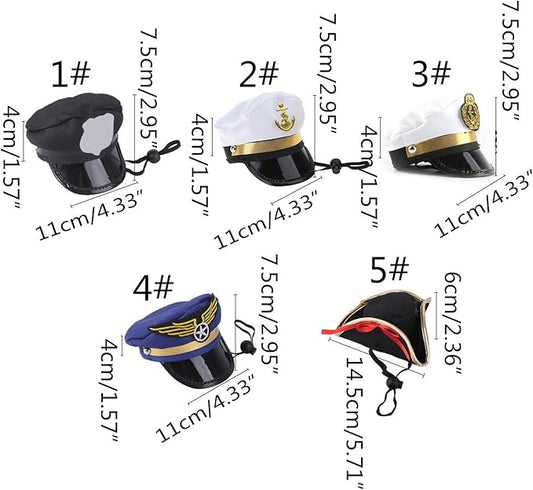 Christmas Pet Hat Cute Captain Pirate Hat for Dog Dress Up Supplies Lovely Halloween Carnival Clothes Accessory Funny Hats for Halloween Cosplay