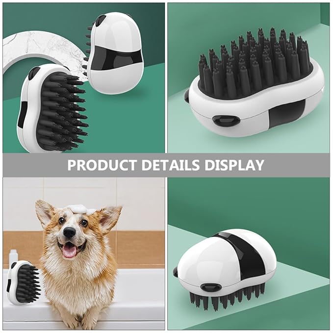 Pet Bath Brush Dog Grooming Brush Soft Rubber Bristles Extended Handle for Cat and Dog Cleaning and Massage Bathing Supplies