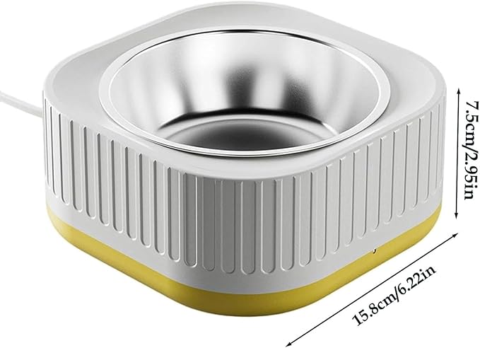 Heated Pet Bowl, Heated Water Bowl for Dogs and Cats Outdoors,Thermostatic Control Pet Heated Bowl for Winter for Dogs, Cats, Chickens, Ducks, Squirrels, Rabbits, Birds, and Animals
