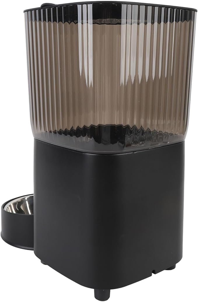 Automatic Cat Feeder,Timed Feeding Button Control Automatic Cat Food Dispenser Auto Pet Feeder with Stainless Steel Bowl for Dog Pet Indoor (Single Bowl)