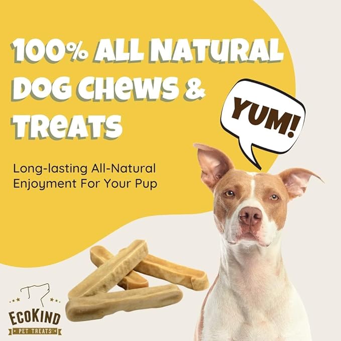 EcoKind Premium Gold Yak Cheese Himalayan Dog Chews, Healthy Dog Treats for Small Dogs, All Natural, High Protein Chew, Peanut Butter, Small - 16 Chews