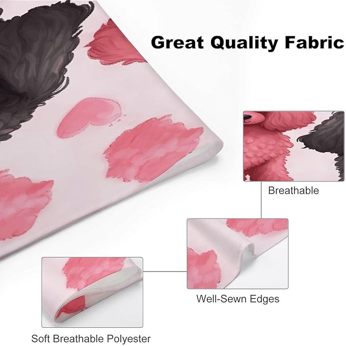 Dog Bandana Spring Pet Scarf Adjustable Triangle Pink Poodles Dogs Printing Dog Bib Washable Polyester Puppy Bandana for Small Medium Large Dogs Cat Birthday Party Supplies