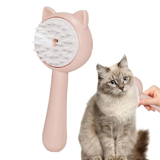 Steamy Cat Brush, 2 in 1 Electric Grooming Brush with Steam, Cat Brushes For Indoor Cats, Multifunctional Pet Hair Cleaning Brush, Rechargeable Massage Grooming Comb for Cat, Kitten, Puppies (B)
