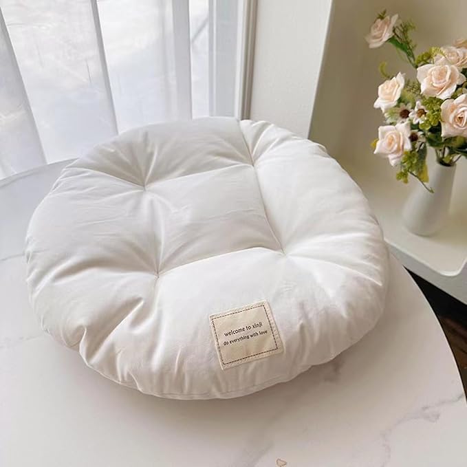 SHENGOCASE 2-Pack Round Cat Kneading Pillow Cushion, 20 Inch White Padding for Dog House Perch