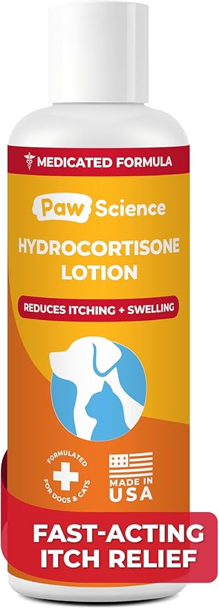 Anti-Itch Hydrocortisone Moisturizing Lotion for Dogs & Cats – Hot Spot Treatment, Dog Itching Skin Relief, Itchy Hotspots Cream, Medicated Ointment for Irritation & Rash