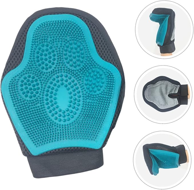 Pet Grooming Massage Glove Double Sided Brush for Cats Dogs Comfortable Pet Bathing Glove for Hair Removal and Relaxation for Puppy and Kitten Care