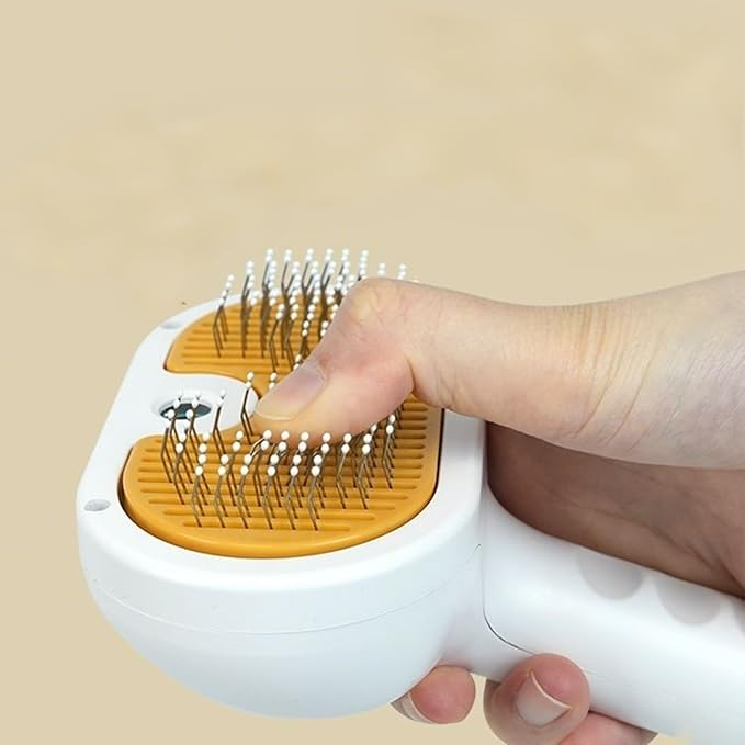 Cat Steam Brush, Self-Cleaning Grooming Shedding Comb, Detangling Design Steam Brush for Indoor Bath, Shower, Home, Travel, Pet, Puppy, Kitten, Hair Care and Maintenance
