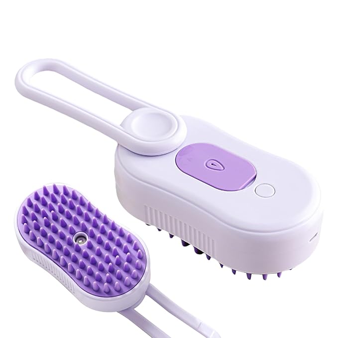 Pet Grooming Brush – Multi Functional Hair Removal Tool, Moistures Mist Feature, Ergonomic Handle, 19x7x5cm Bristles | Self Cleaning Comb for Cats Dogs Shedding Control Long Short Hair Care