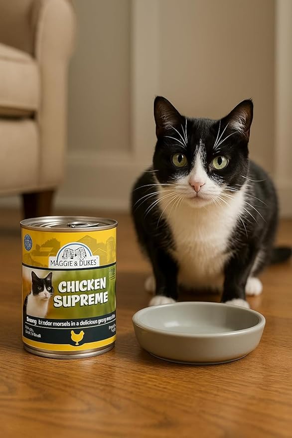 CountryMax Maggie and Duke’s Canned Cat Food – 14 oz – High-Protein, Grain-Free Wet Food for Adult Cats & Kittens (Case of 24 Cans, Chicken)