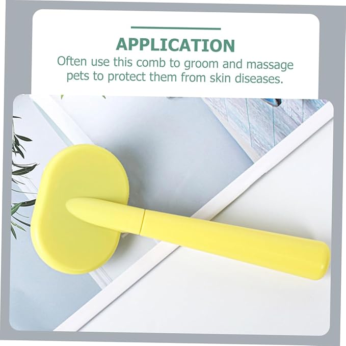 Yardwe Handle Cat Grooming Comb Ergonomic Pet Massage Brush for Shedding Loose Hair and Cleaning for Cats and Dogs Plastic Design