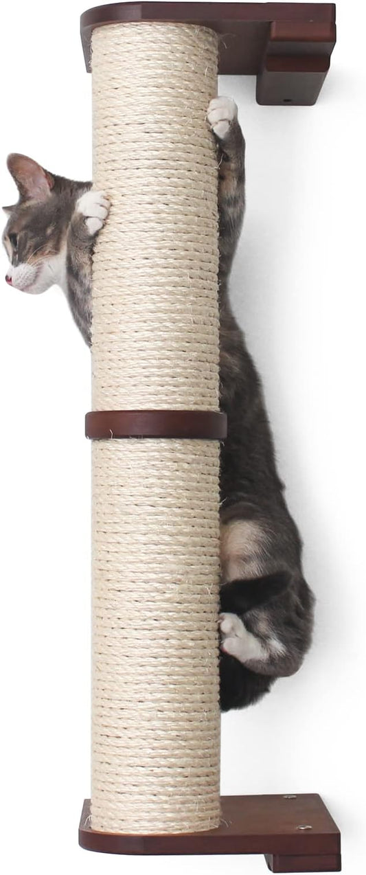 Catastrophic Creations Cat Scratching Post – 2-Tier Cat Wall Scratcher - Bamboo and Sisal Cat Scratcher Post – Durable Cat Scratching Posts for Indoor Cats – Modern Cat Furniture