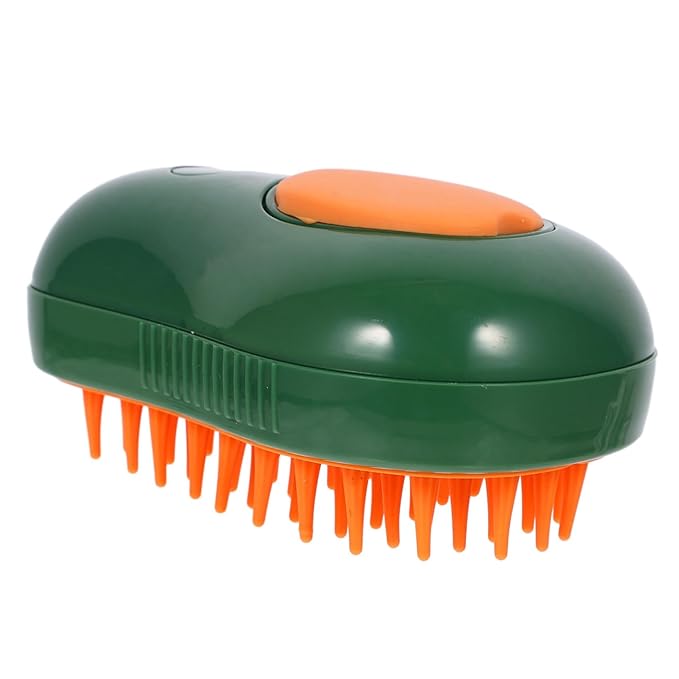 UPKOCH Cat Steam Brush with Ergonomic Design for Easy Grooming Safe and Reusable Pet Shower Brush for Cats Dogs and Animals Avocado Spray Comb