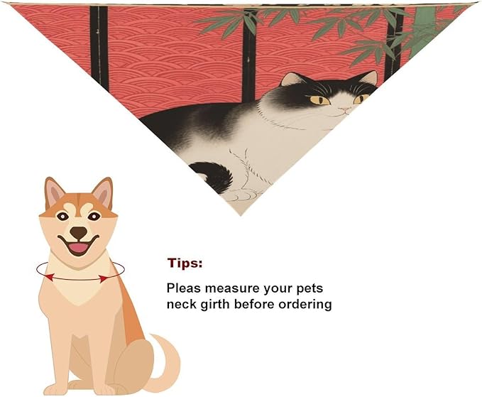 Dog Bandana Spring Pet Scarf Adjustable Triangle Cute Cat Printing Dog Bib Washable Polyester Puppy Bandana for Small Medium Large Dogs Cat Birthday Party Supplies