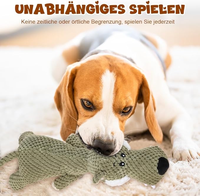 2026 New Dog Toys,Indestructible Plush Dogs Toy for Aggressive Chewers,Squeaky Durable Chew Toy for Indoor Pups Teething, Stuffed Toys for Small Medium Large Dogs (A-Yellow+Green)